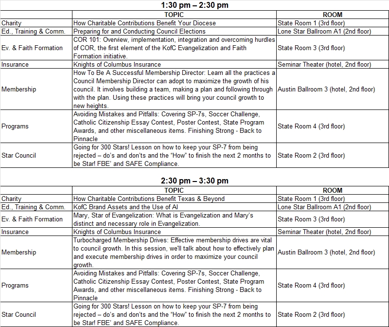 Convention Schedule