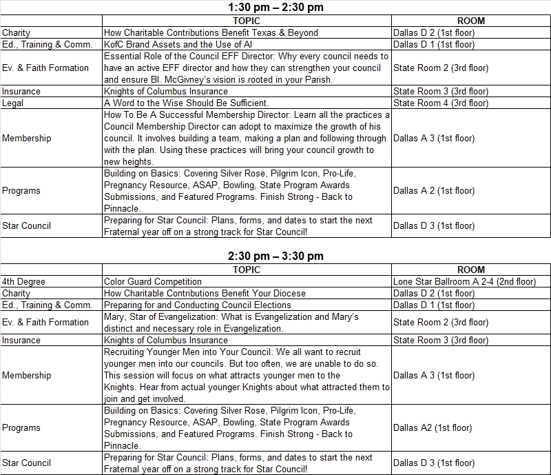 Convention Schedule